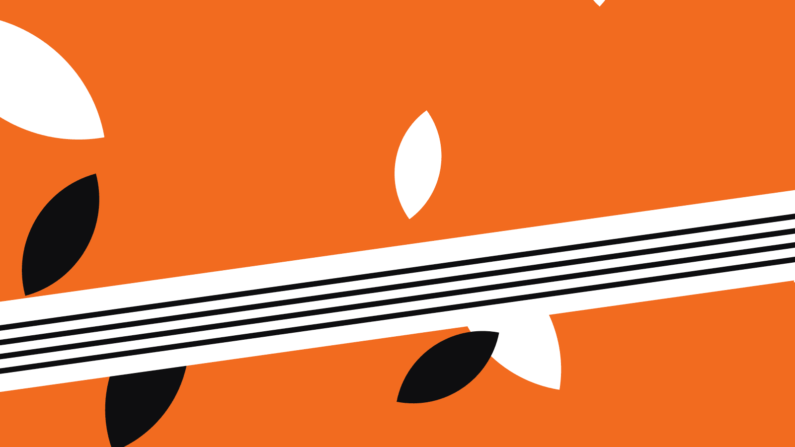 Abstract orange, white and black graphic artwork