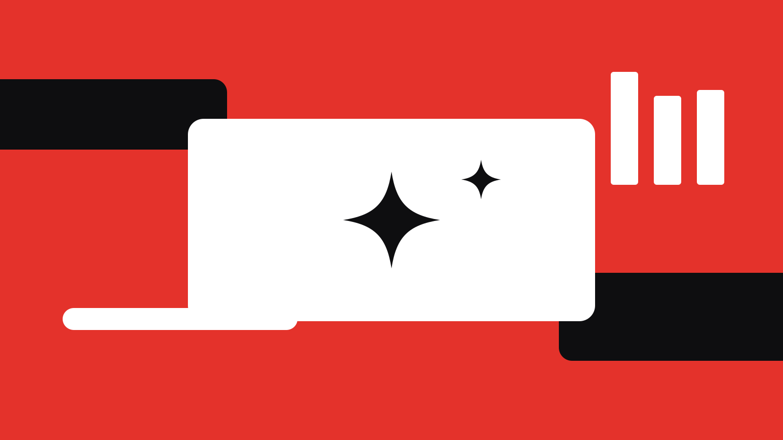 Abstract red, white and black graphic artwork